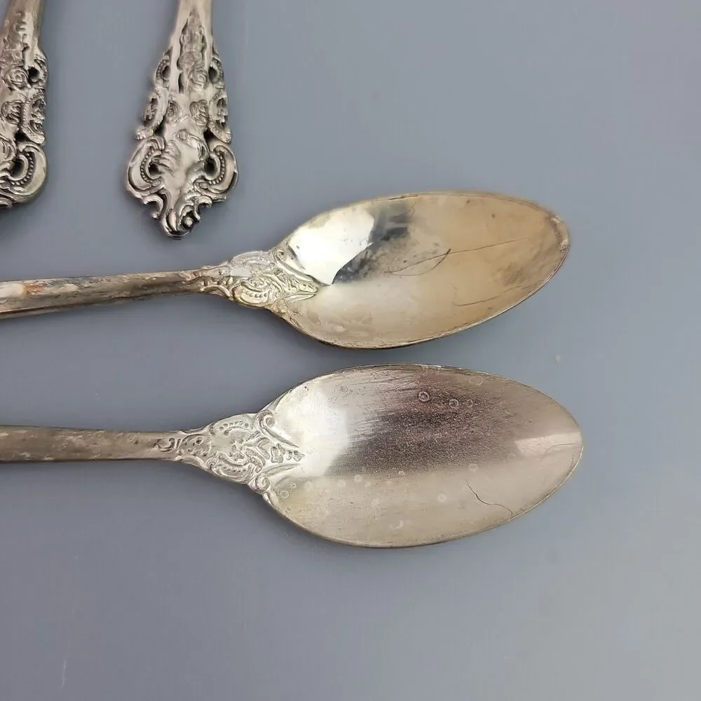 Vintage Baroque by Godinger Flatware Lot of 16 Spoons Silverplate for Craft